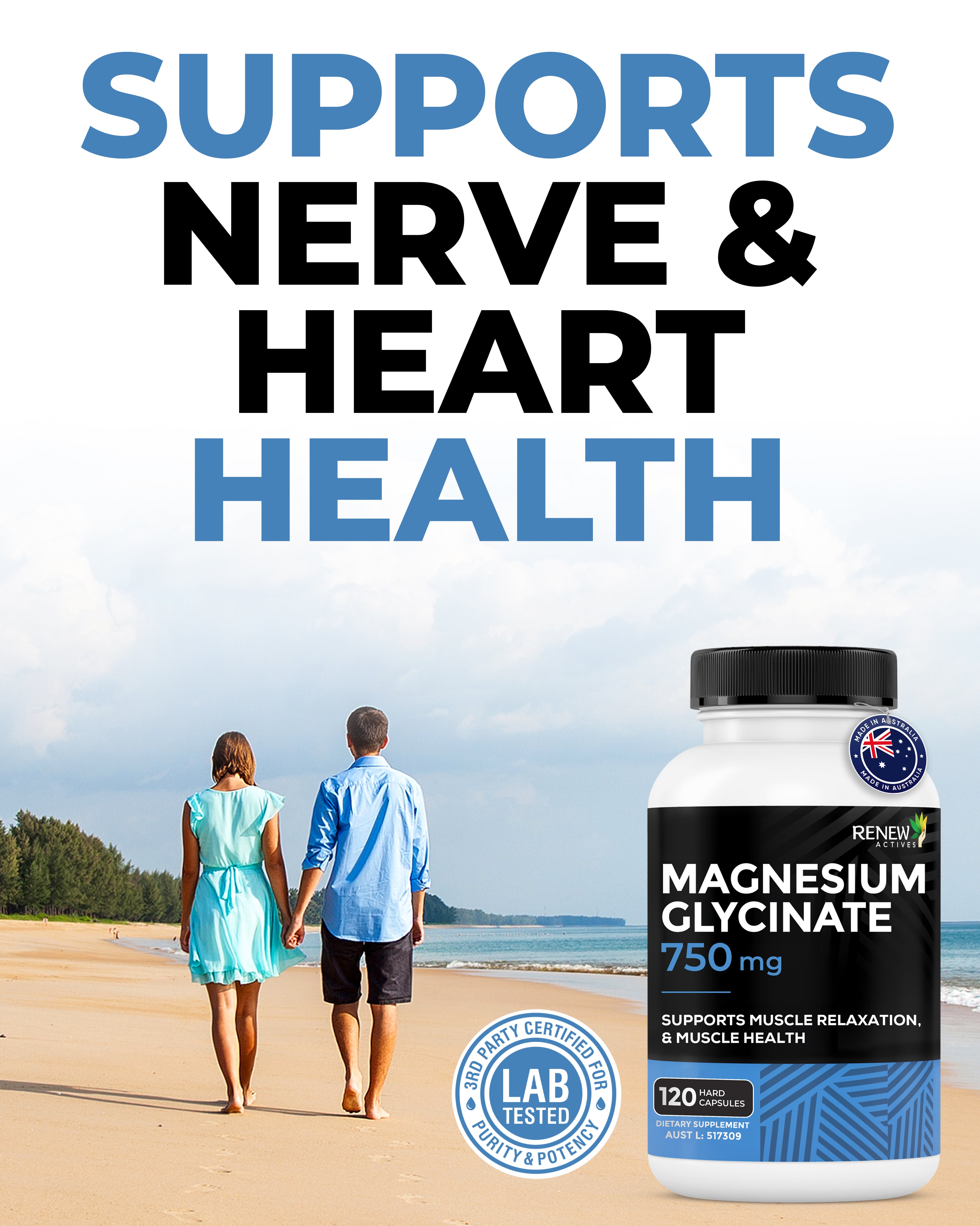 RENEW ACTIVES MAGNESIUM GLYCINATE 750 mg 120 Hard Capsules