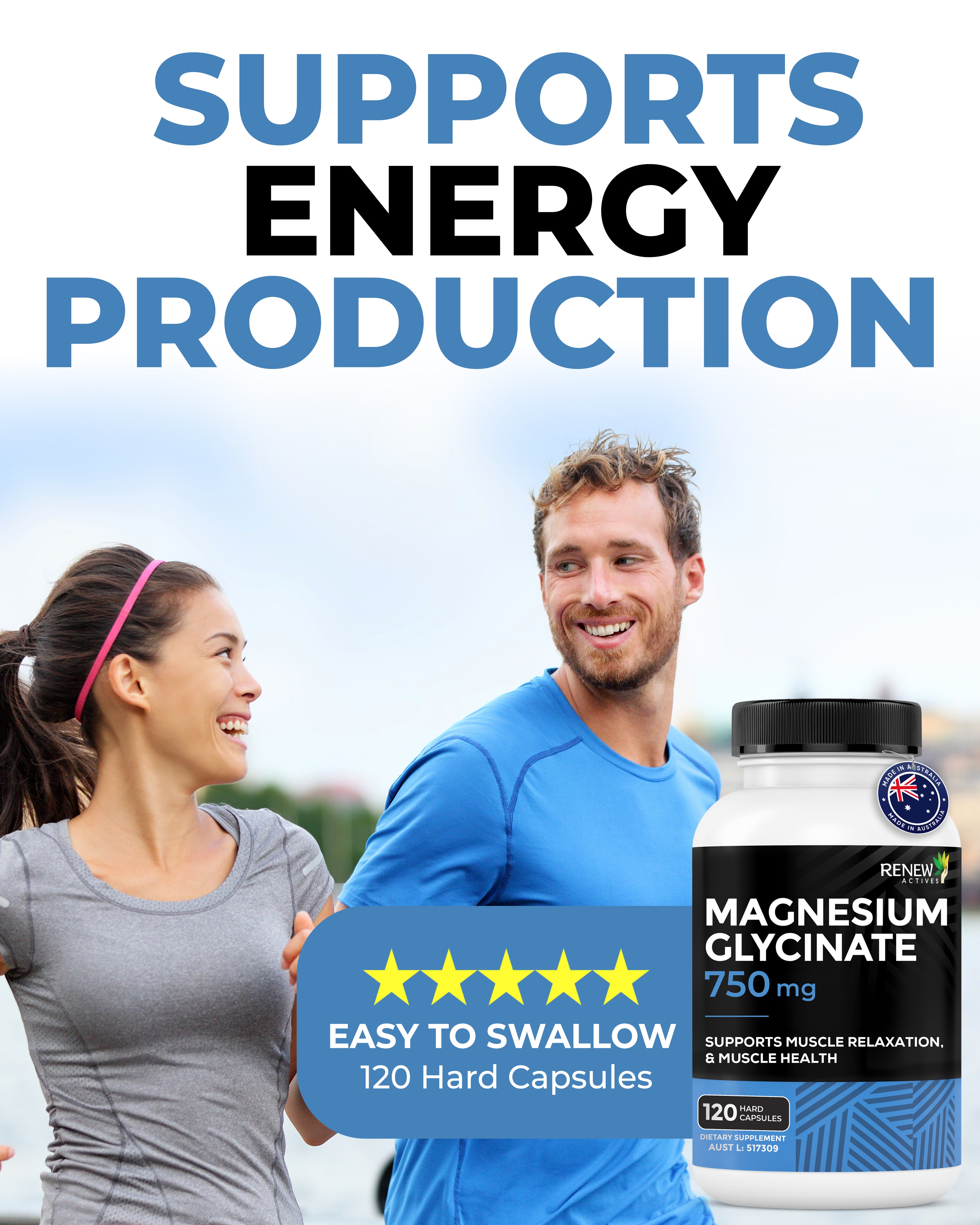 RENEW ACTIVES MAGNESIUM GLYCINATE 750 mg 120 Hard Capsules