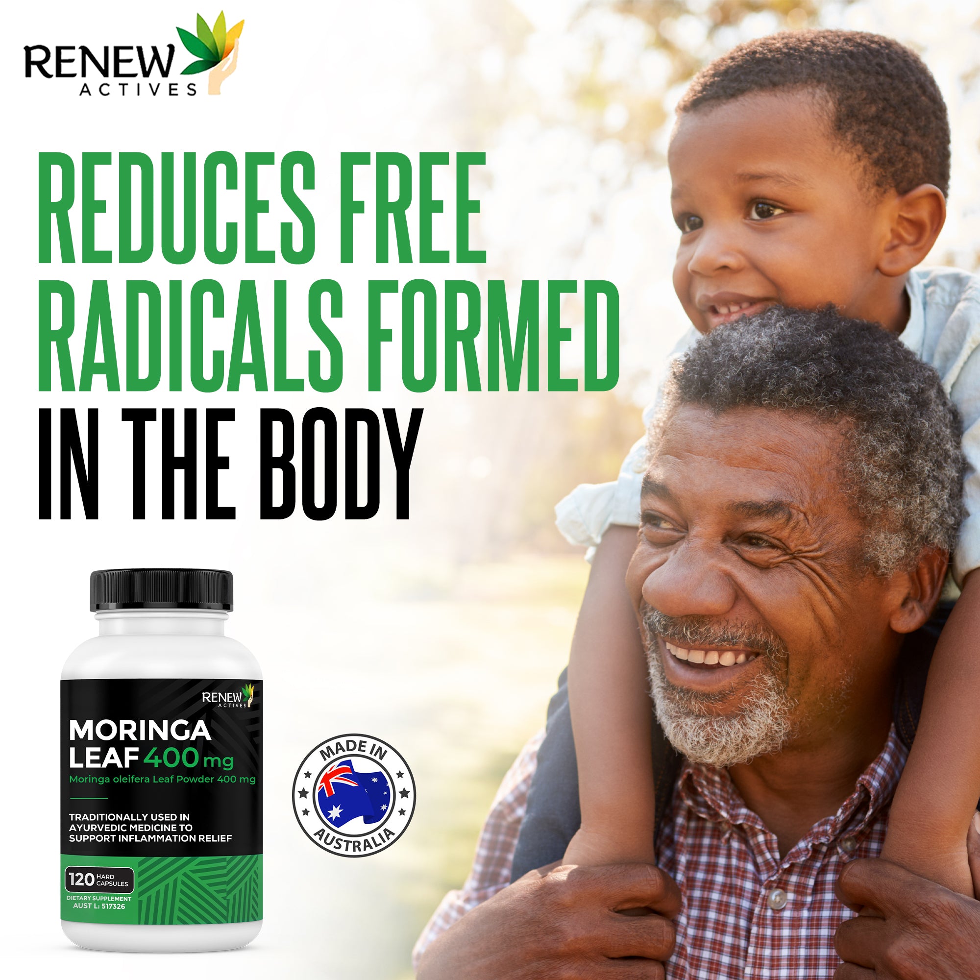 RENEW ACTIVES MORINGA LEAF 400 mg 120 Capsules