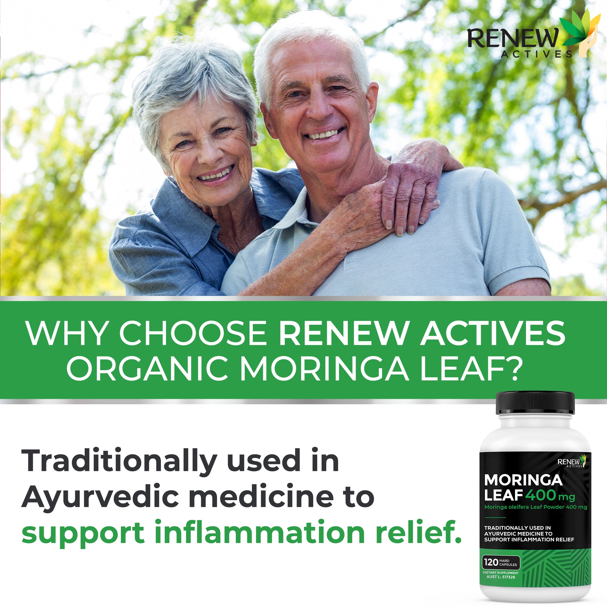 RENEW ACTIVES MORINGA LEAF 400 mg 120 Capsules
