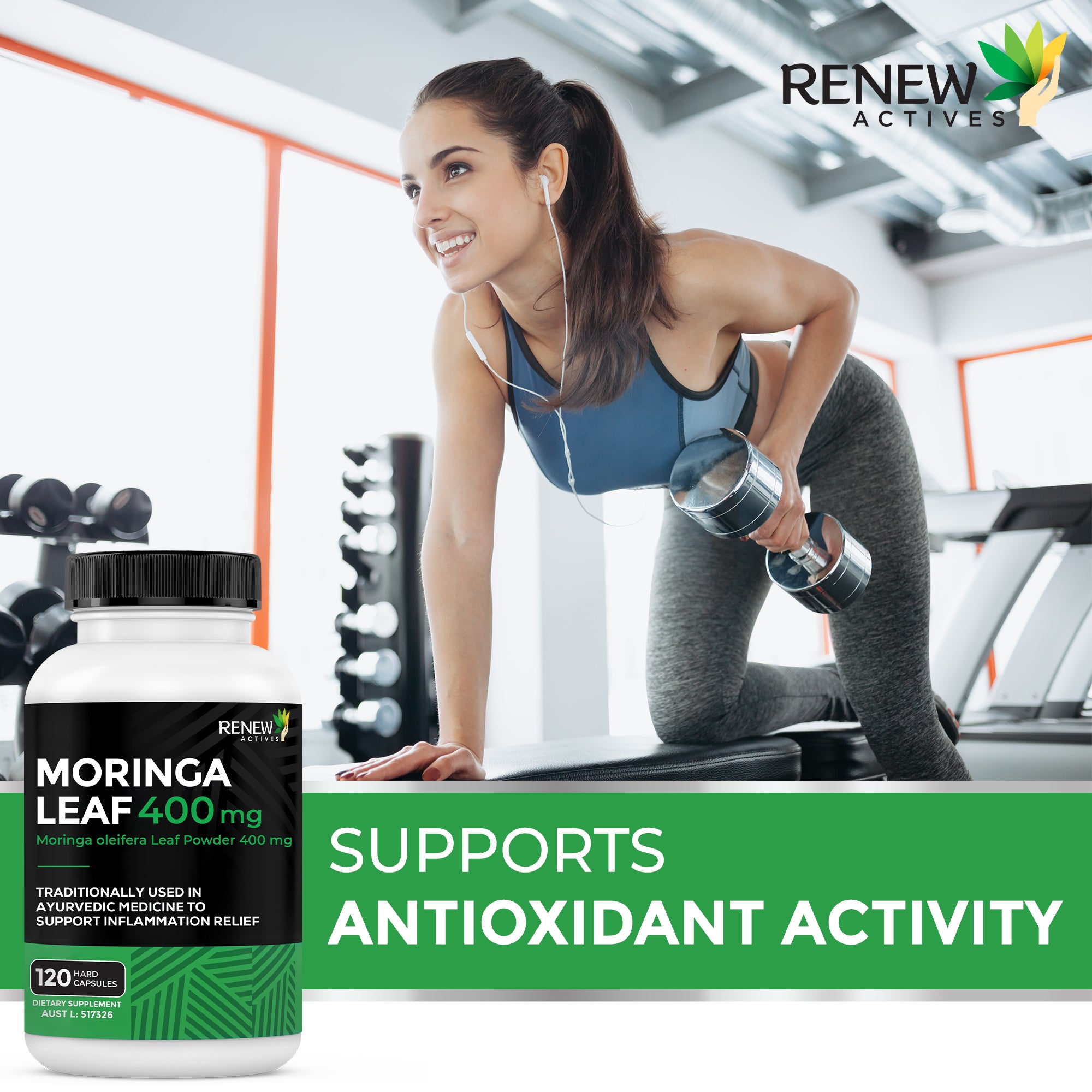 RENEW ACTIVES MORINGA LEAF 400 mg 120 Capsules